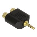 Stereo-Audio-Adapter 3.5 mm male - 2x RCA female Schwarz