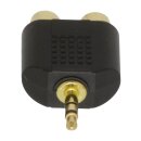 Stereo-Audio-Adapter 3.5 mm male - 2x RCA female Schwarz