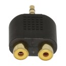 Stereo-Audio-Adapter 3.5 mm male - 2x RCA female Schwarz