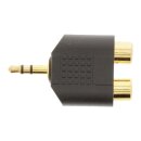 Stereo-Audio-Adapter 3.5 mm male - 2x RCA female Schwarz