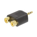 Stereo-Audio-Adapter 3.5 mm male - 2x RCA female Schwarz