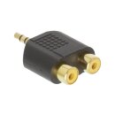 Stereo-Audio-Adapter 3.5 mm male - 2x RCA female Schwarz