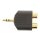 Stereo-Audio-Adapter 3.5 mm male - 2x RCA female Schwarz