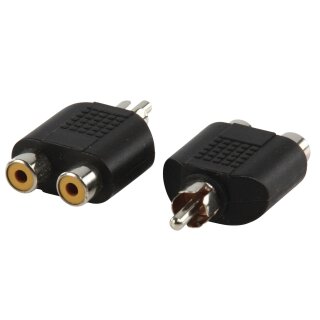Mono-Audio-Adapter RCA male - 2x RCA female Schwarz