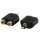 Mono-Audio-Adapter RCA male - 2x RCA female Schwarz