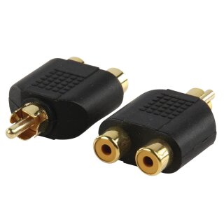 Mono-Audio-Adapter RCA male - 2x RCA female Schwarz