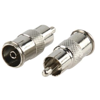 Mono-Audio-Adapter RCA male - Koax-Kupplung Silber