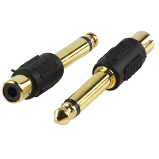 Mono-Audio-Adapter 6.35 mm male - RCA female Schwarz