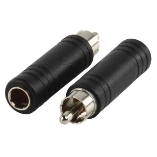 Mono-Audio-Adapter RCA male - 6.35 mm female Schwarz