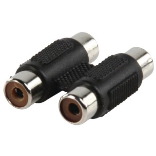 Stereo-Audio-Adapter 2x RCA female - 2x RCA female Schwarz