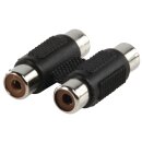 Stereo-Audio-Adapter 2x RCA female - 2x RCA female Schwarz