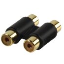 Stereo-Audio-Adapter 2x RCA female - 2x RCA female Schwarz