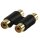 Stereo-Audio-Adapter 2x RCA female - 2x RCA female Schwarz