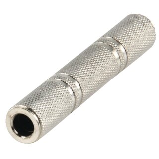 Stereo-Audio-Adapter 6.35 mm female - 6.35 mm female Silber