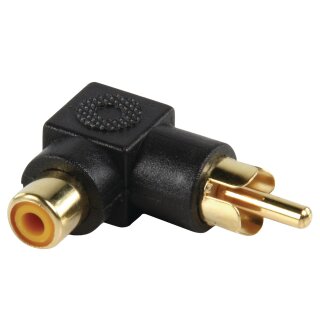 Stereo-Audio-Adapter 90° abgewinkelt RCA male - RCA female Schwarz