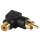 Stereo-Audio-Adapter 90° abgewinkelt RCA male - RCA female Schwarz