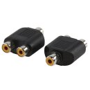 Stereo-Audio-Adapter RCA female - 2x RCA female Schwarz