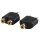 Stereo-Audio-Adapter RCA female - 2x RCA female Schwarz