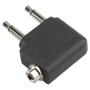 Stereo-Audio-Adapter 90° abgewinkelt 2x 3.5 mm male - 3.5 mm female Schwarz