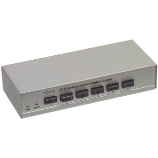 Lautsprecher-Schalter 2x 3.5 mm Buchse + 3x (2x Cinch Buchse) - 2x Cinch Buchse Silber
