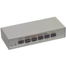Lautsprecher-Schalter 2x 3.5 mm Buchse + 3x (2x Cinch Buchse) - 2x Cinch Buchse Silber
