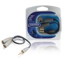 Stereo-Audiokabel 3.5 mm male - 2x 3.5 mm female 0.20 m Blau