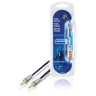Stereo-Audiokabel 3.5 mm male - 3.5 mm male 1.00 m Blau