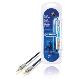 Stereo-Audiokabel 3.5 mm male - 3.5 mm male 5.00 m Blau