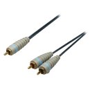 Subwoofer-Audiokabel RCA male - 2x RCA male 3.00 m Blau