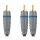 Subwoofer-Audiokabel RCA male - 2x RCA male 3.00 m Blau
