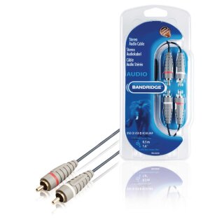 Stereo-Audiokabel 2x RCA male - 2x RCA male 0.50 m Blau