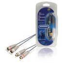 Stereo-Audio-Verlängerungskabel 2x RCA male - 2x RCA female 1.00 m Blau