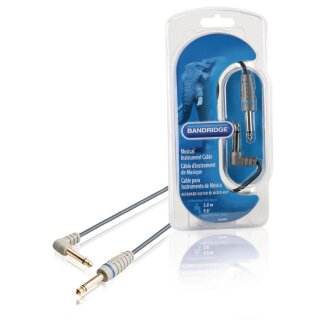 Mono-Audio-Kabel 6.35 mm male - 6.35 mm male 3.00 m Blau