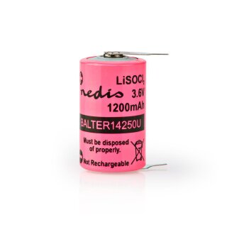 Lithium-Thionylchlorid-Batterie ER14250 | 3,6 V | 1200 mAh