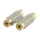 Mono-Audio-Adapter 2x RCA female - 2x RCA female Grau