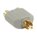 Stereo-Audio-Adapter RCA male - 2x RCA female Grau