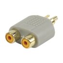 Stereo-Audio-Adapter RCA male - 2x RCA female Grau