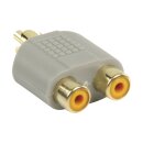 Stereo-Audio-Adapter RCA male - 2x RCA female Grau