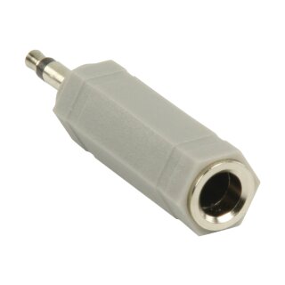 Mono-Audio-Adapter 3.5 mm male - 6.35 mm female Grau