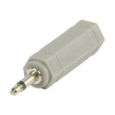 Mono-Audio-Adapter 3.5 mm male - 6.35 mm female Grau