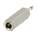 Mono-Audio-Adapter 3.5 mm male - 6.35 mm female Grau