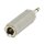 Mono-Audio-Adapter 3.5 mm male - 6.35 mm female Grau