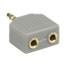 Stereo-Audio-Adapter 3.5 mm male - 2x 3.5 mm female Grau