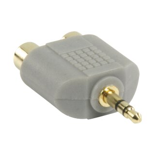 Stereo-Audio-Adapter 3.5 mm male - 2x RCA female Grau