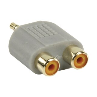 Stereo-Audio-Adapter 3.5 mm male - 2x RCA female Grau