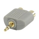 Stereo-Audio-Adapter 3.5 mm male - 2x RCA female Grau