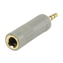 Stereo-Audio-Adapter 3.5 mm male - 6.35 mm female Grau