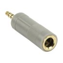 Stereo-Audio-Adapter 3.5 mm male - 6.35 mm female Grau