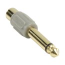 Mono-Audio-Adapter 6.35 mm male - RCA female Grau