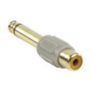 Mono-Audio-Adapter 6.35 mm male - RCA female Grau